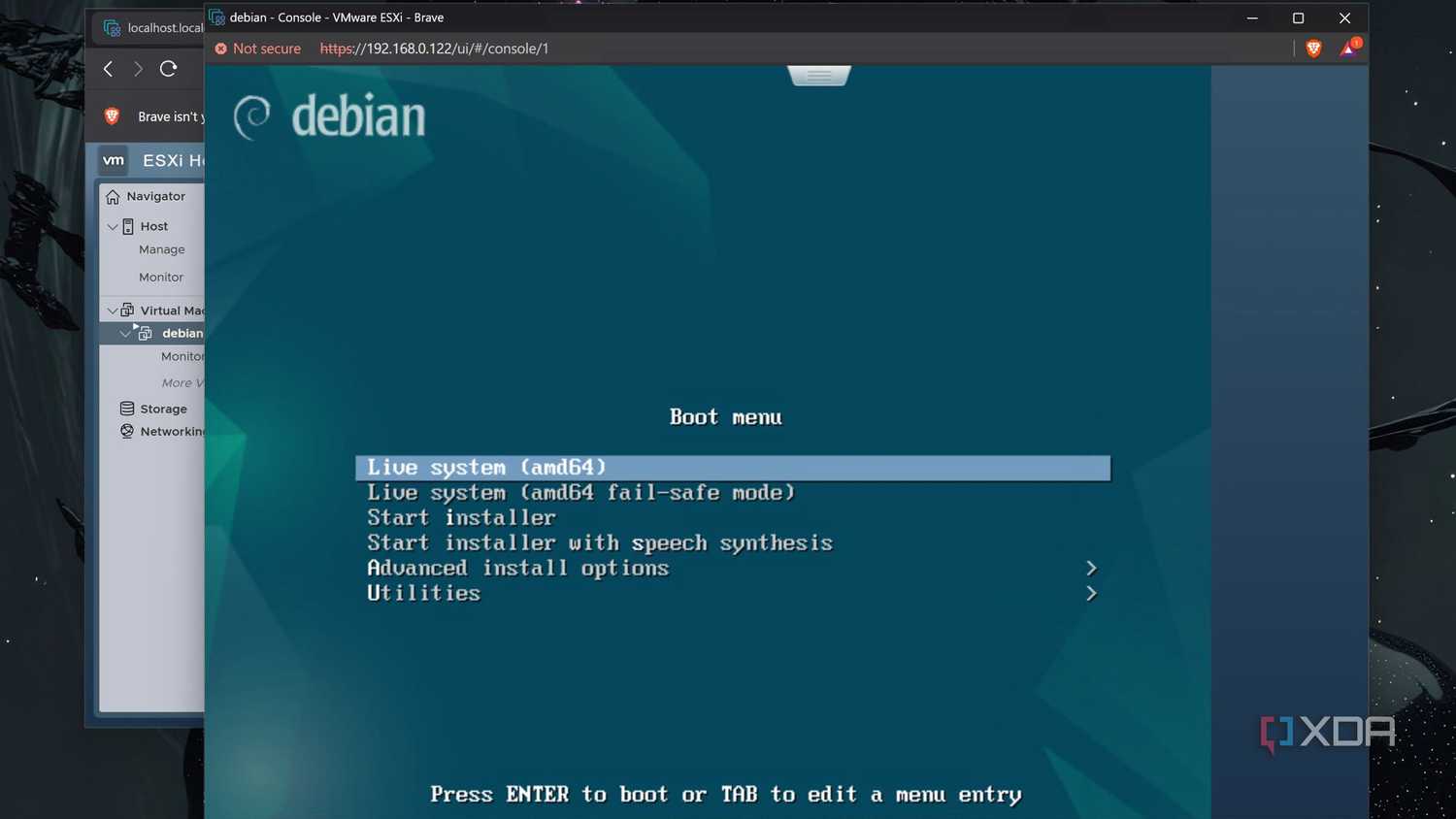 Running a Debian VM inside ESXi