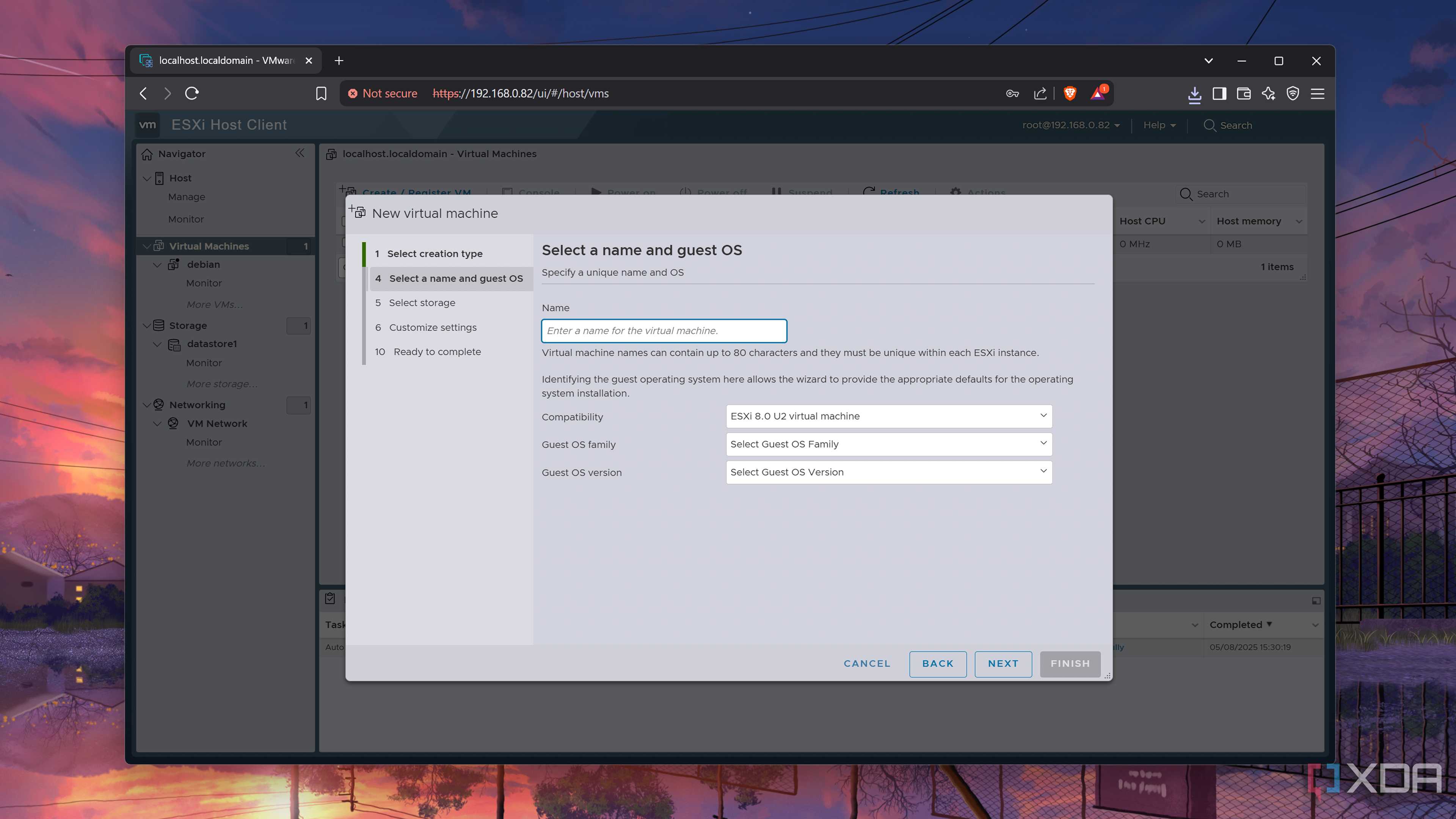 Creating a VM in ESXi