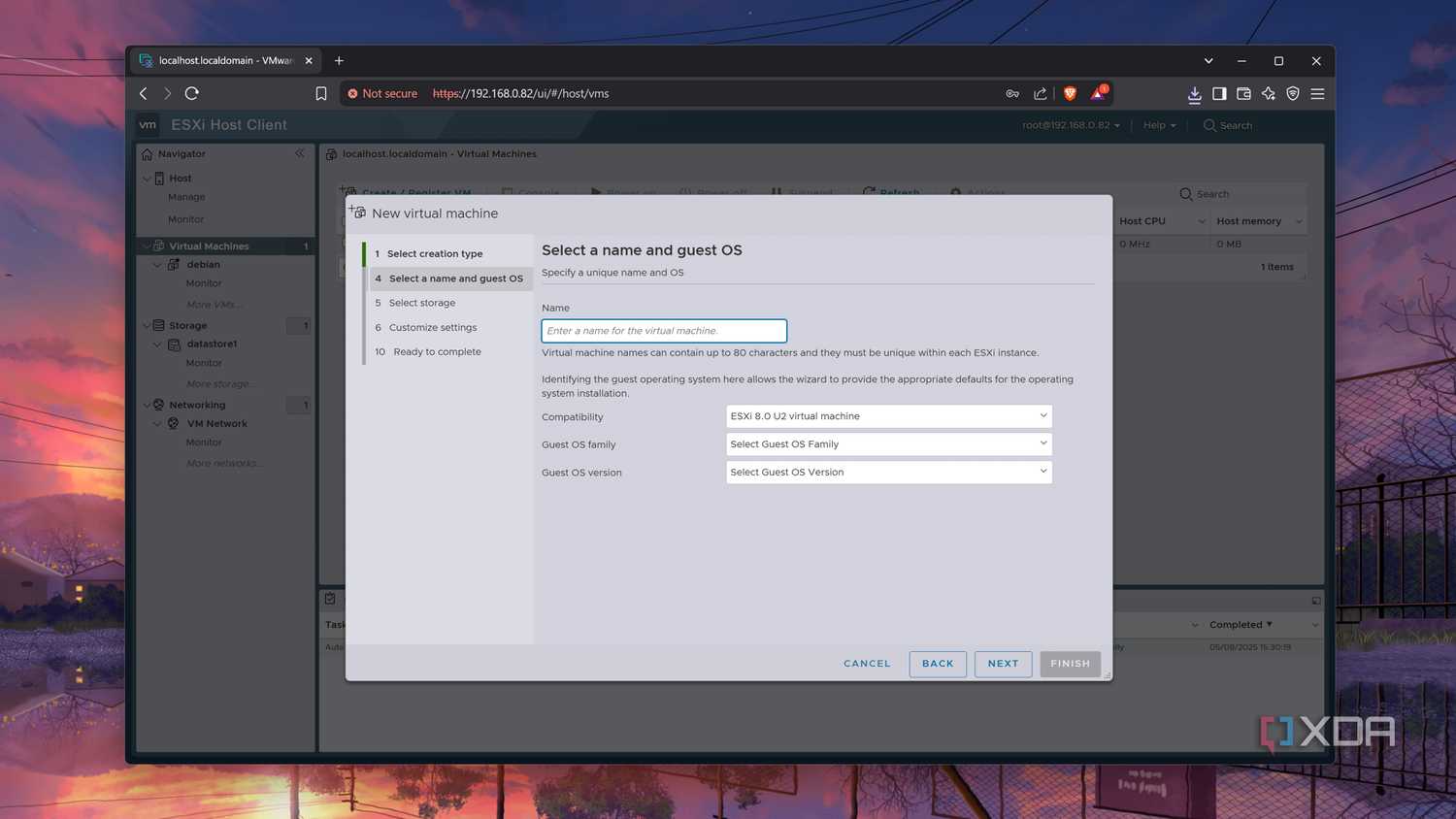 Creating a VM in ESXi