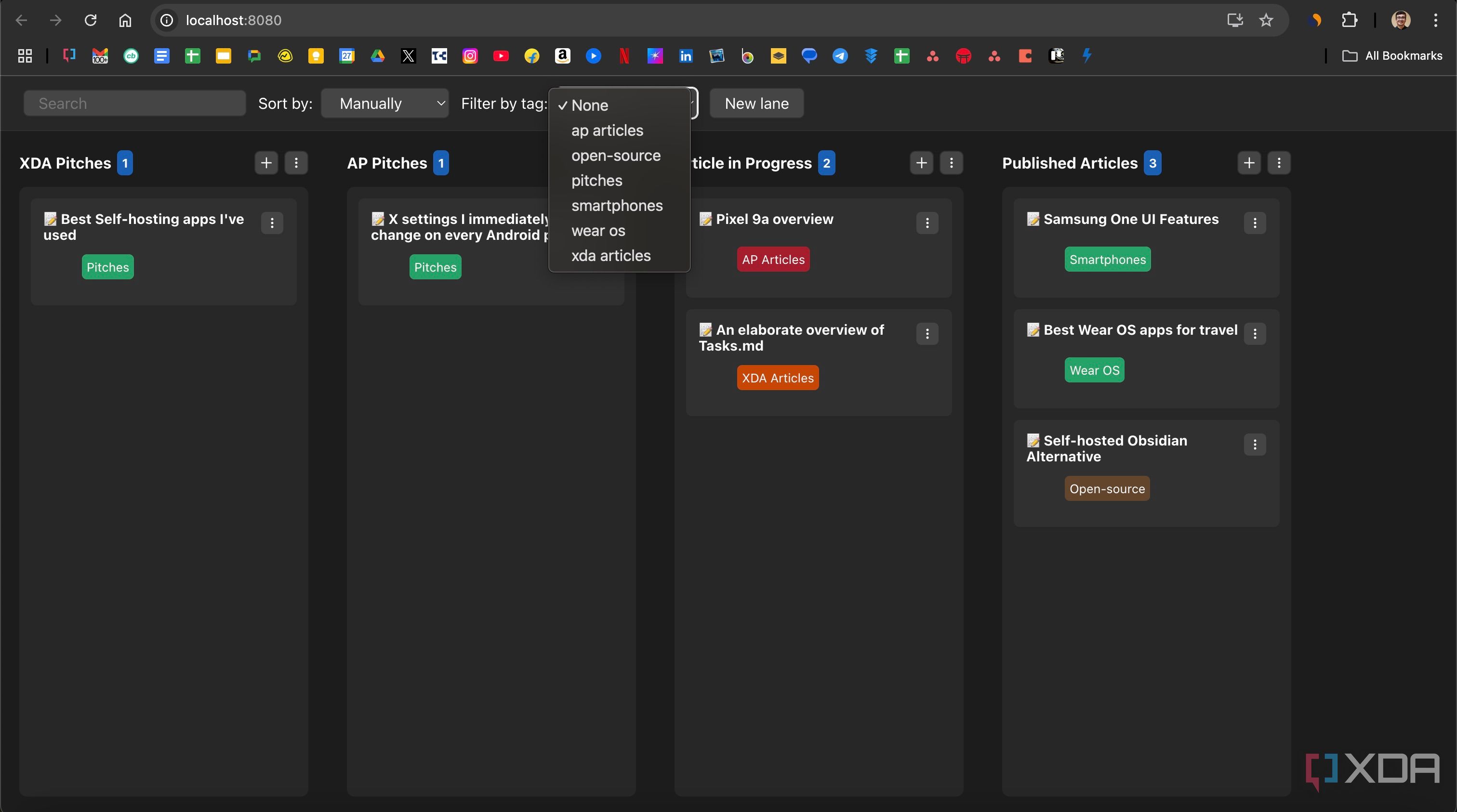 Filter for search using tags