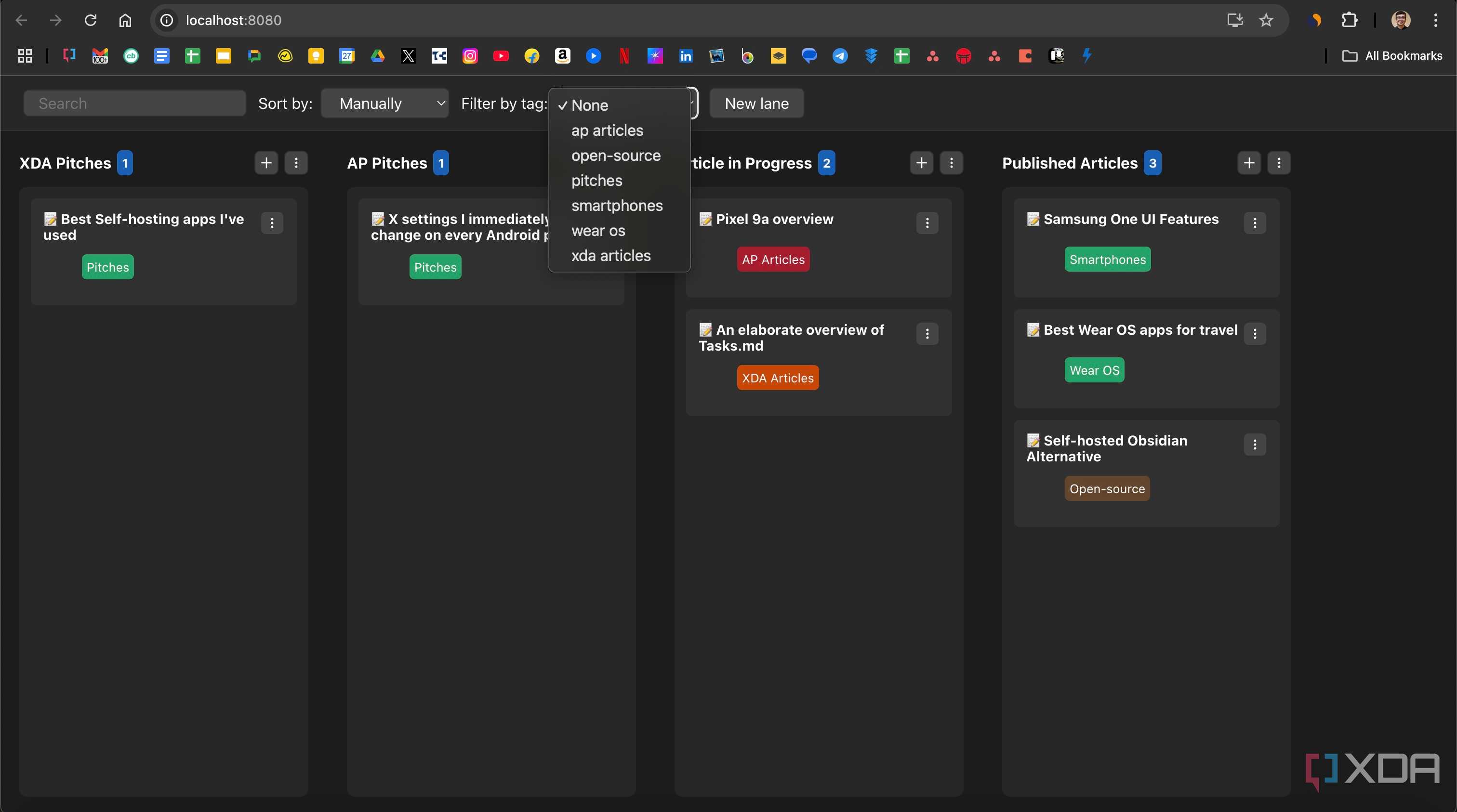 Filter for search using tags