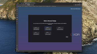 Screenshot of the setup process for Floorp allwoing the user to choose a browser design