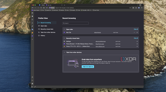 Screenshot of Firefox View in Floorp on macOS