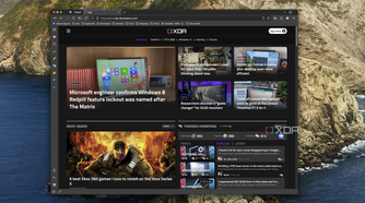 Screenshot of Floorp on macOS displaying the XDA homepage