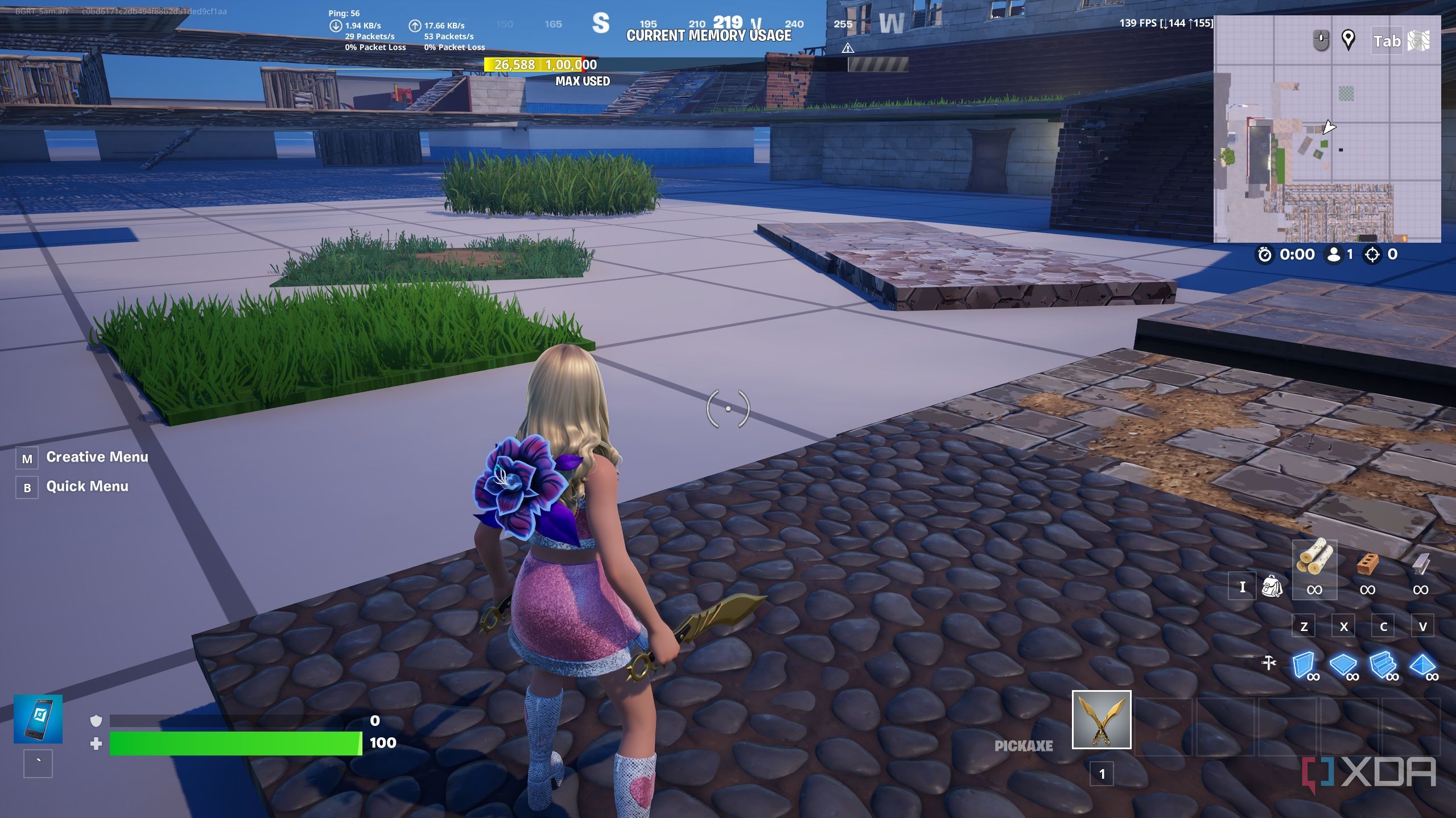A work-in-progress map in Fortnite Creative.