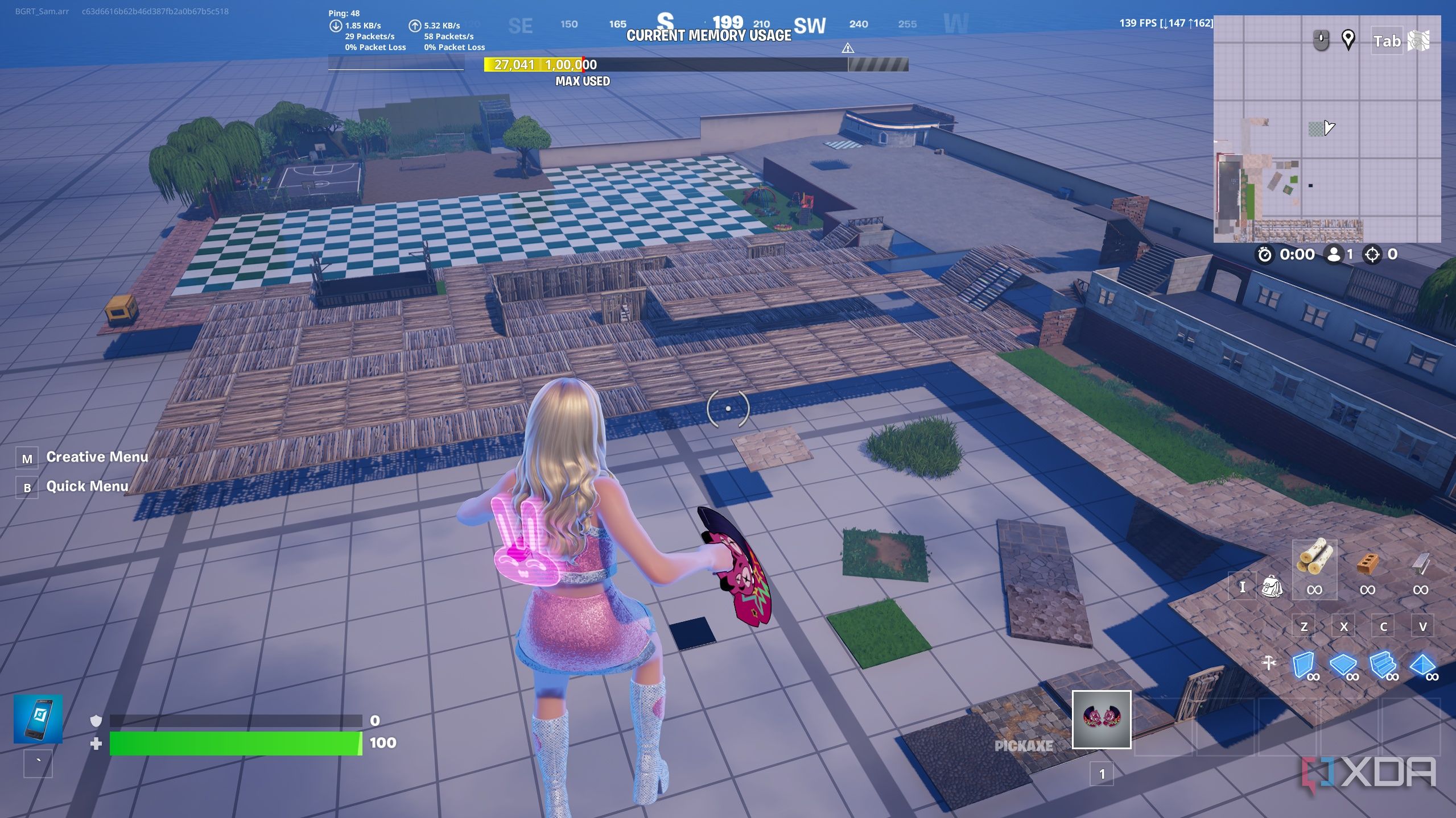 A work-in-progress map in Fortnite Creative.