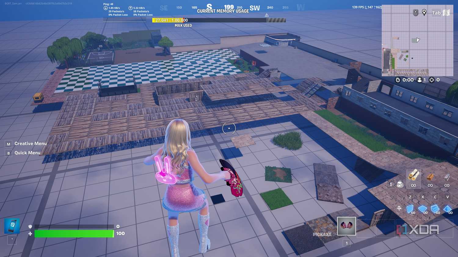 A work-in-progress map in Fortnite Creative.