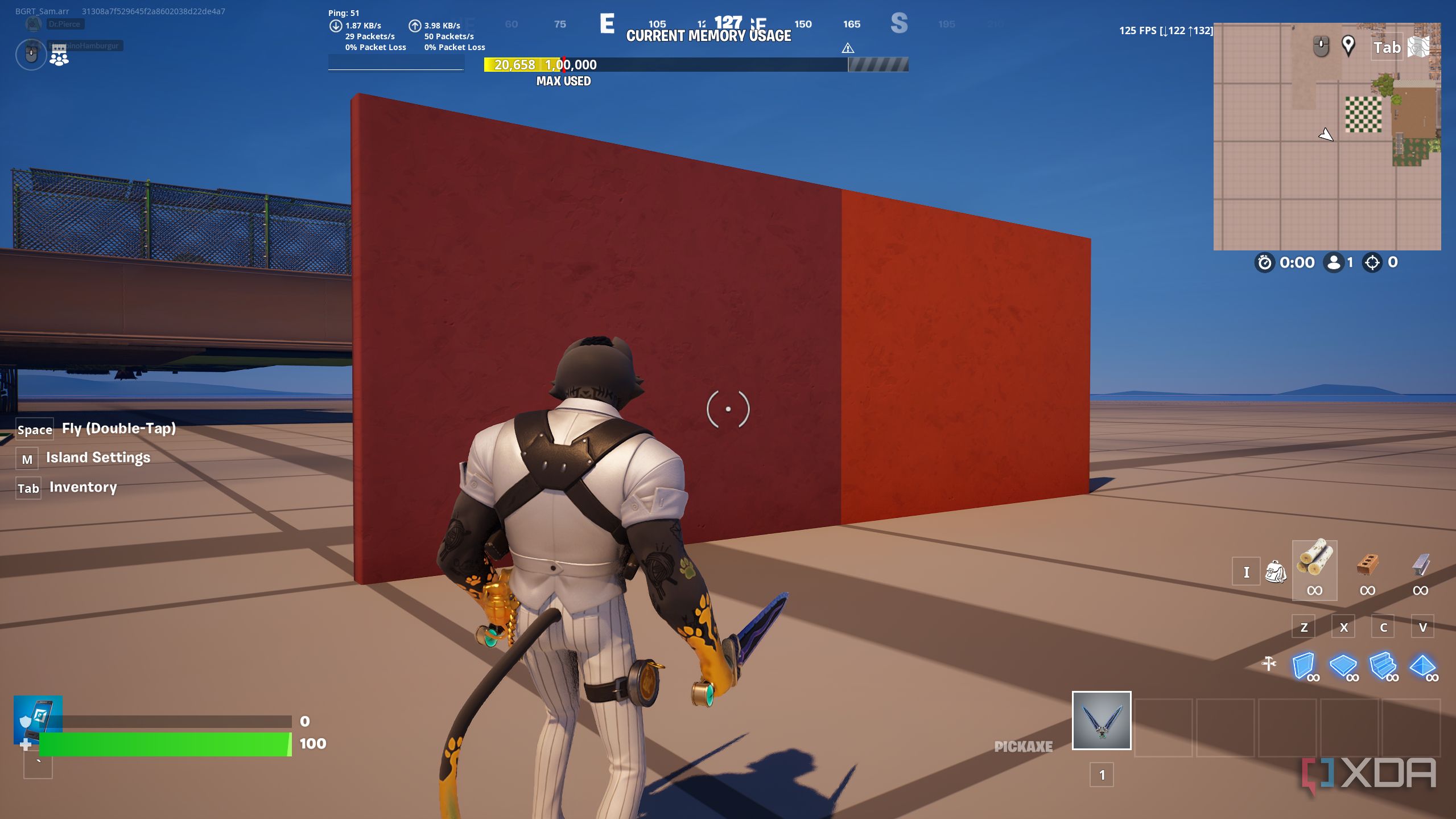 A work-in-progress map in Fortnite Creative.
