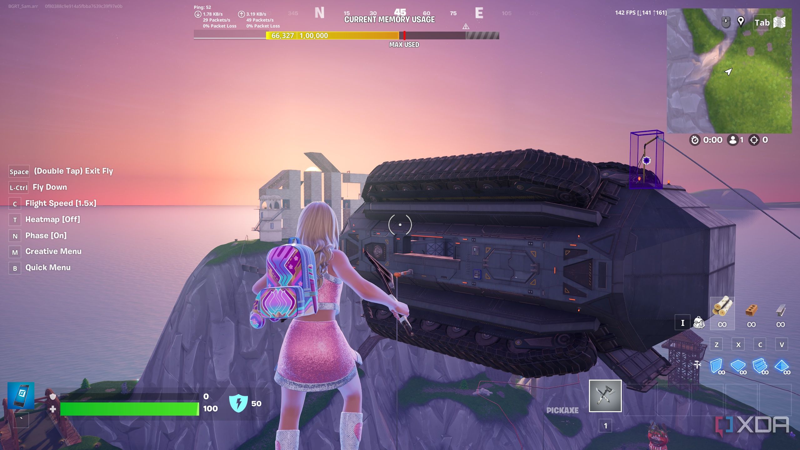 A custom island in Fortnite Creative mode.