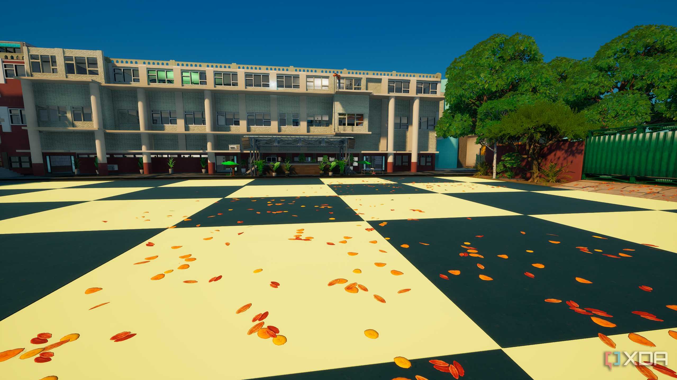 A high school building in Fortnite's custom level editor.