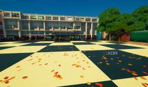 A high school building in Fortnite's custom level editor.
