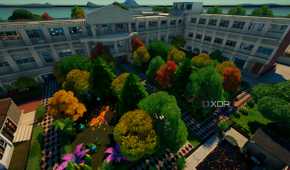A high school in Fortnite's custom level editor.