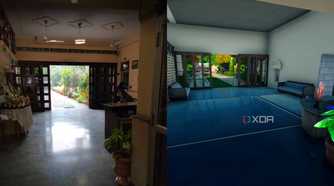 A side-by-side comparison of a high school in Fortnite and real life.