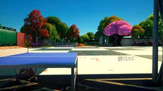 A high school playground recreated in Fortnite.