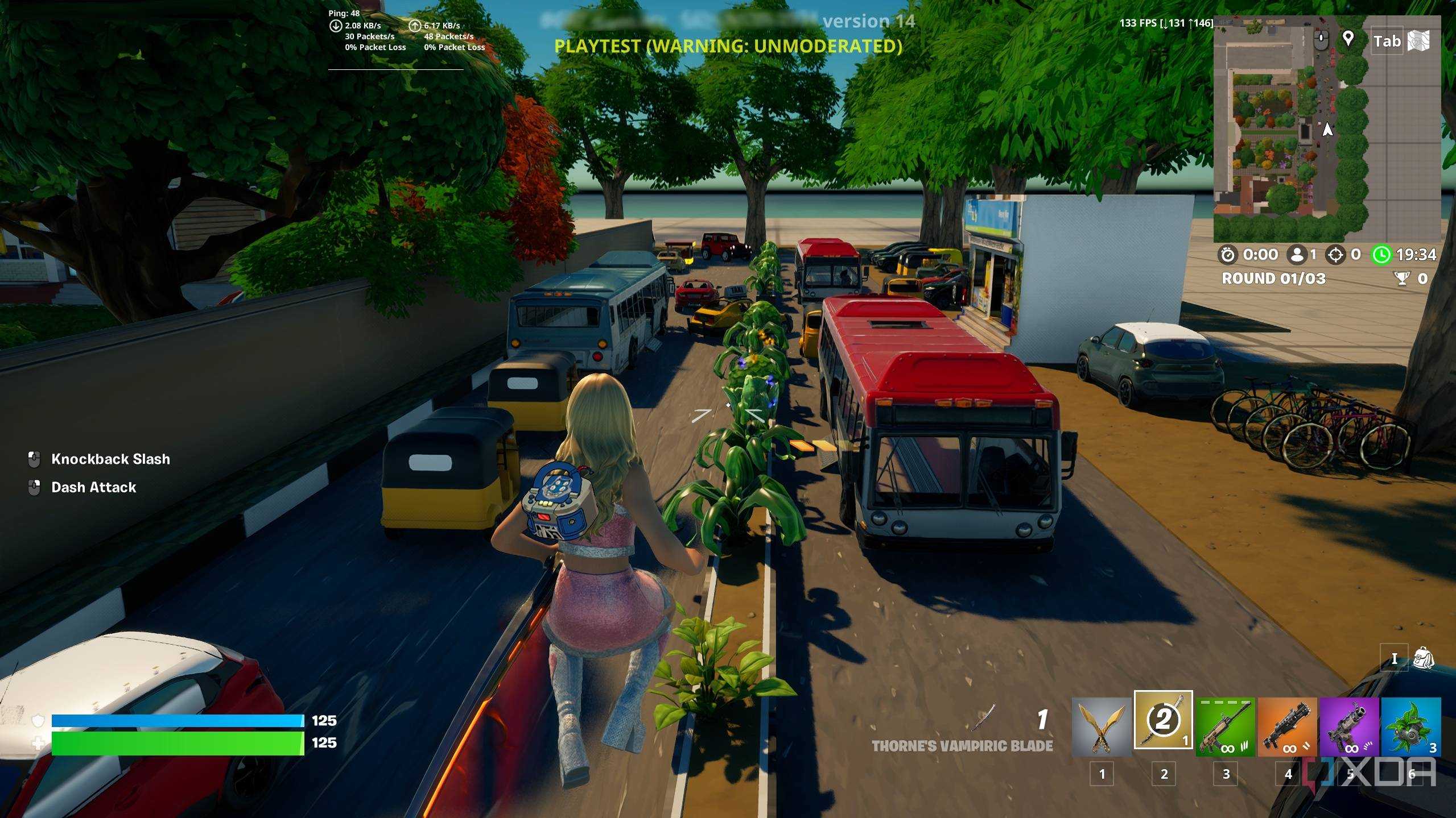 A screenshot from Fortnite's Creative mode.