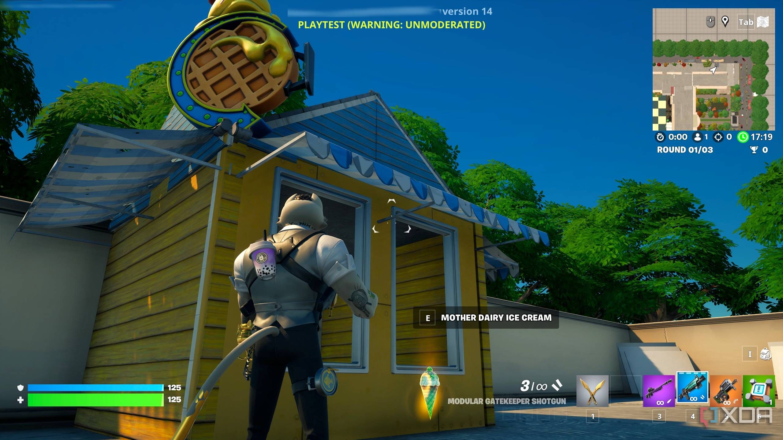 A screenshot from Fortnite's Creative mode.