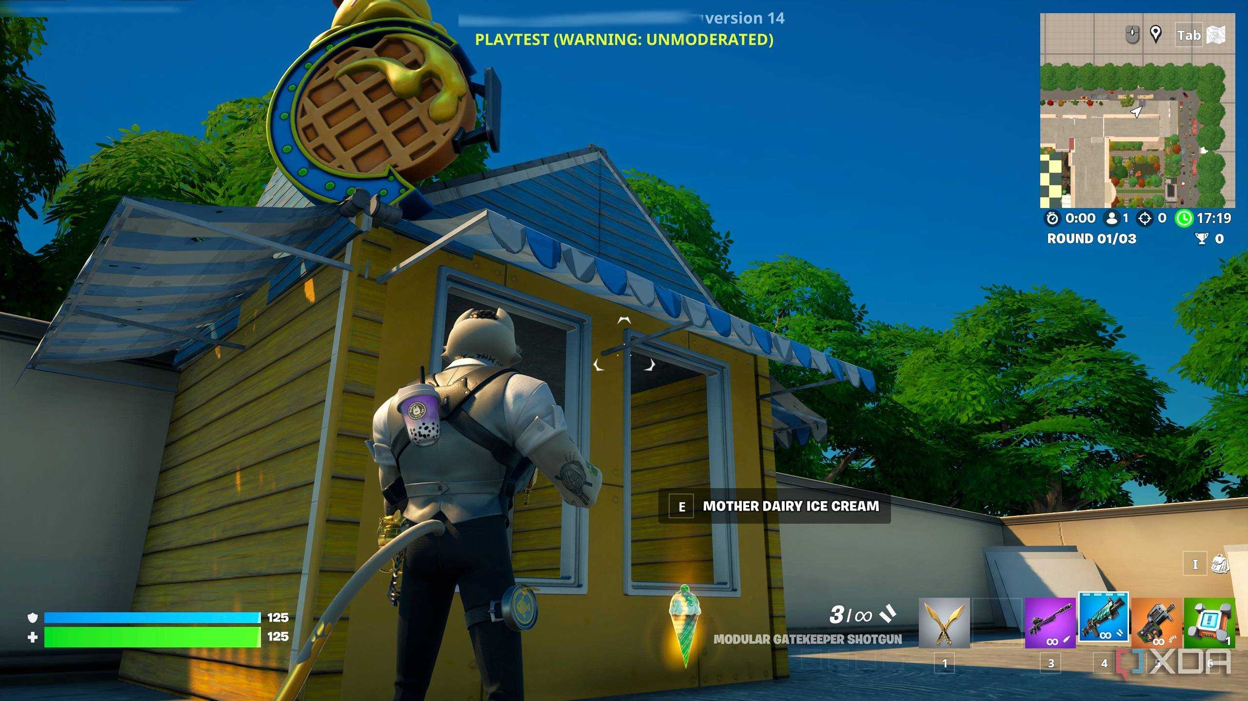 A screenshot from Fortnite's Creative mode.