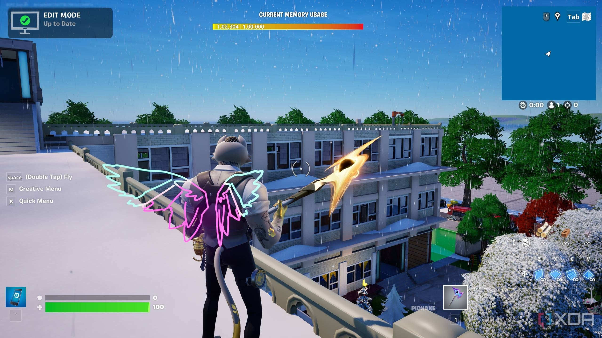 A screenshot from Fortnite's Creative mode.
