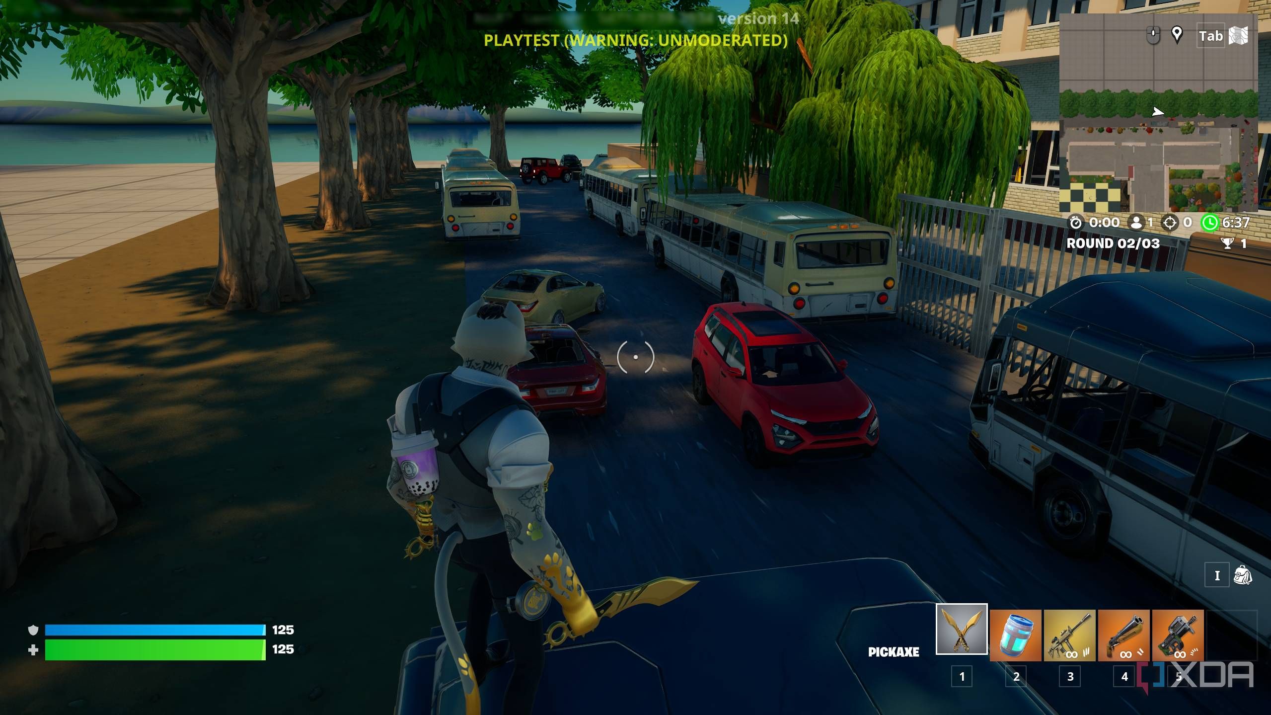 A screenshot from Fortnite's Creative mode.