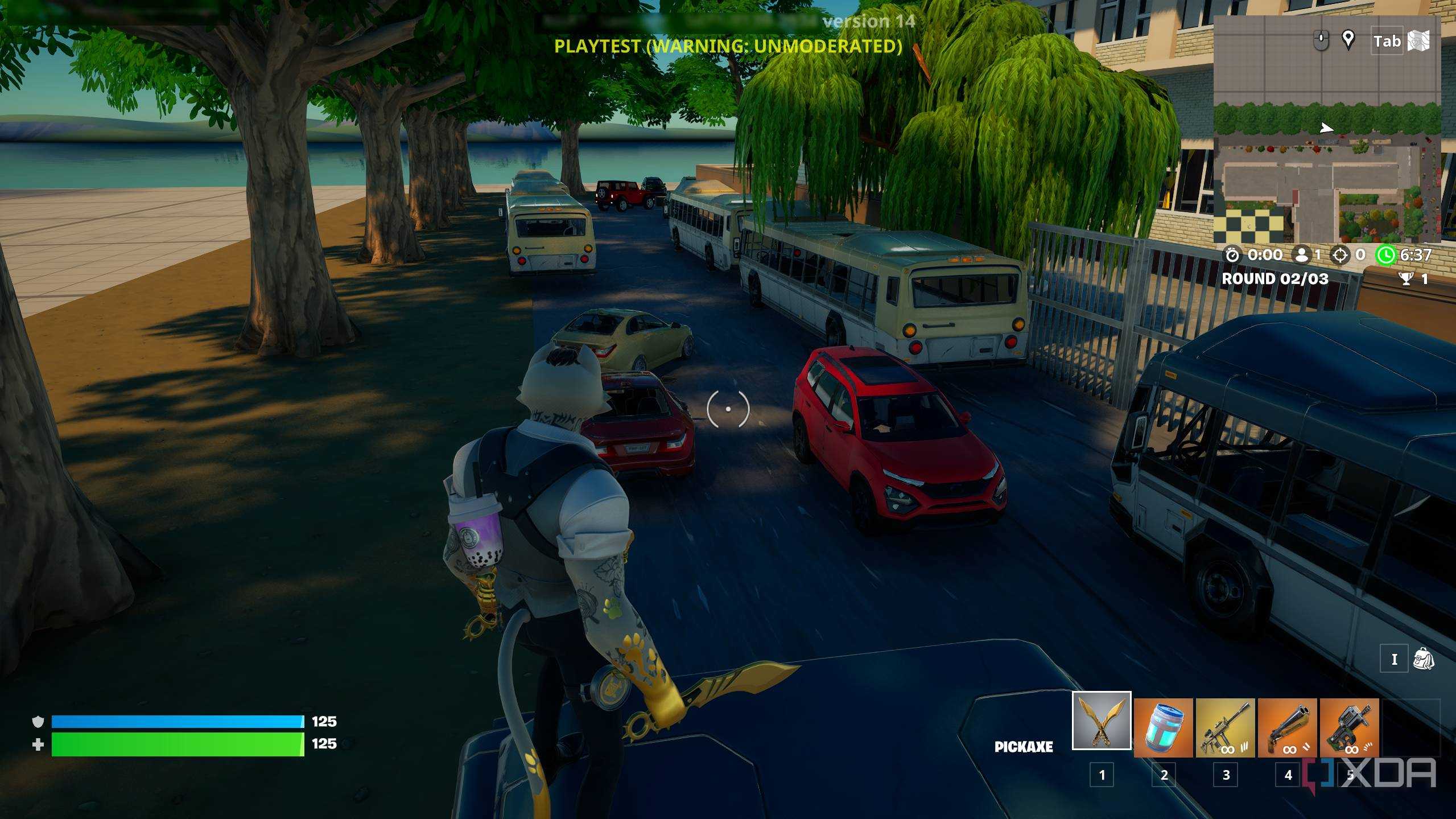 A screenshot from Fortnite's Creative mode.