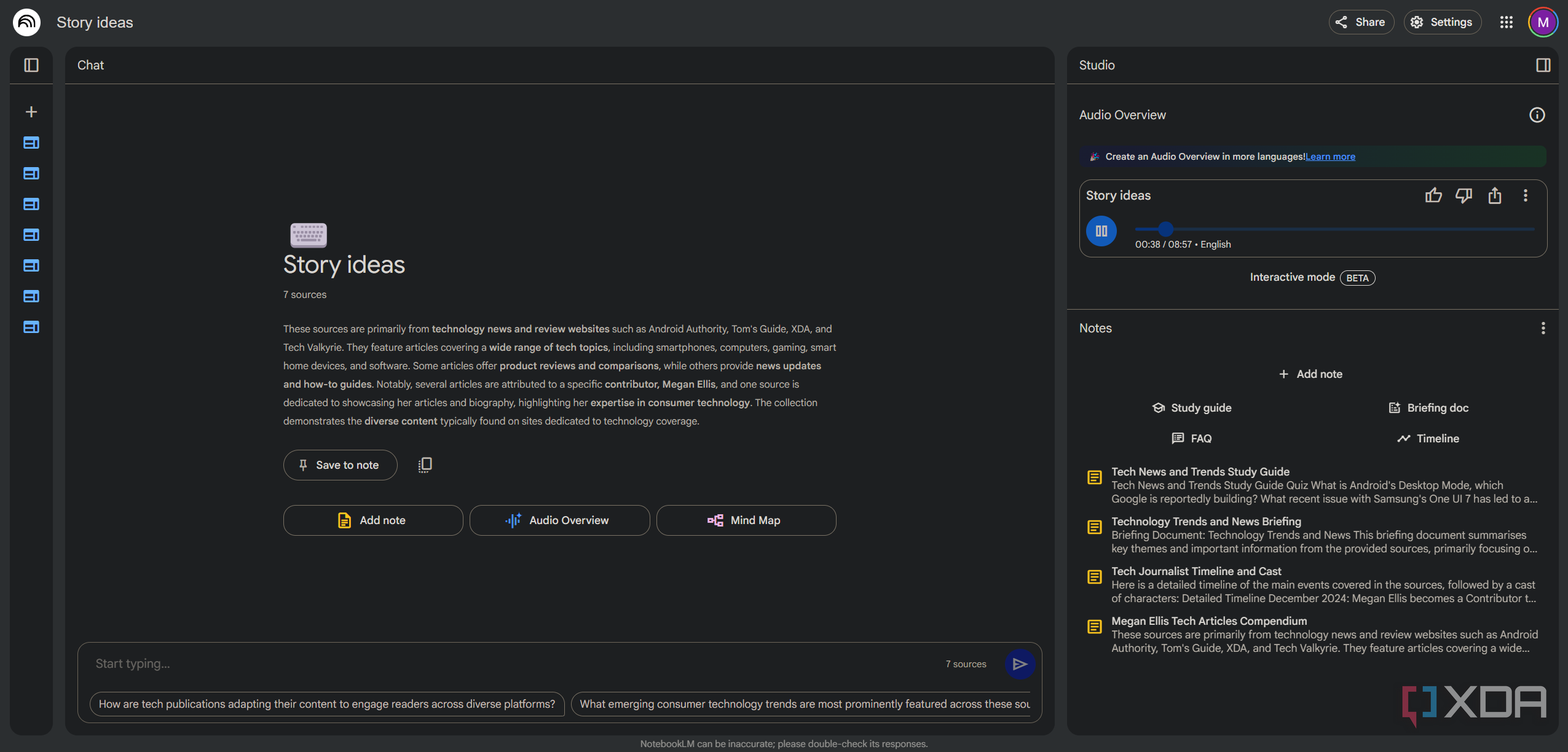 generated audio overview