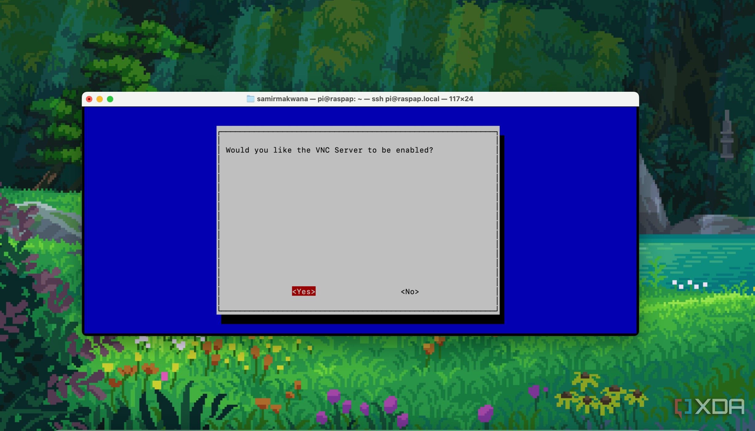 Hit Yes to enable VNC service on Raspberry Pi