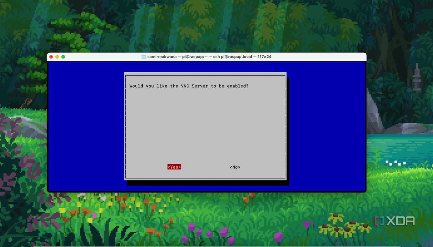 Hit Yes to enable VNC service on Raspberry Pi