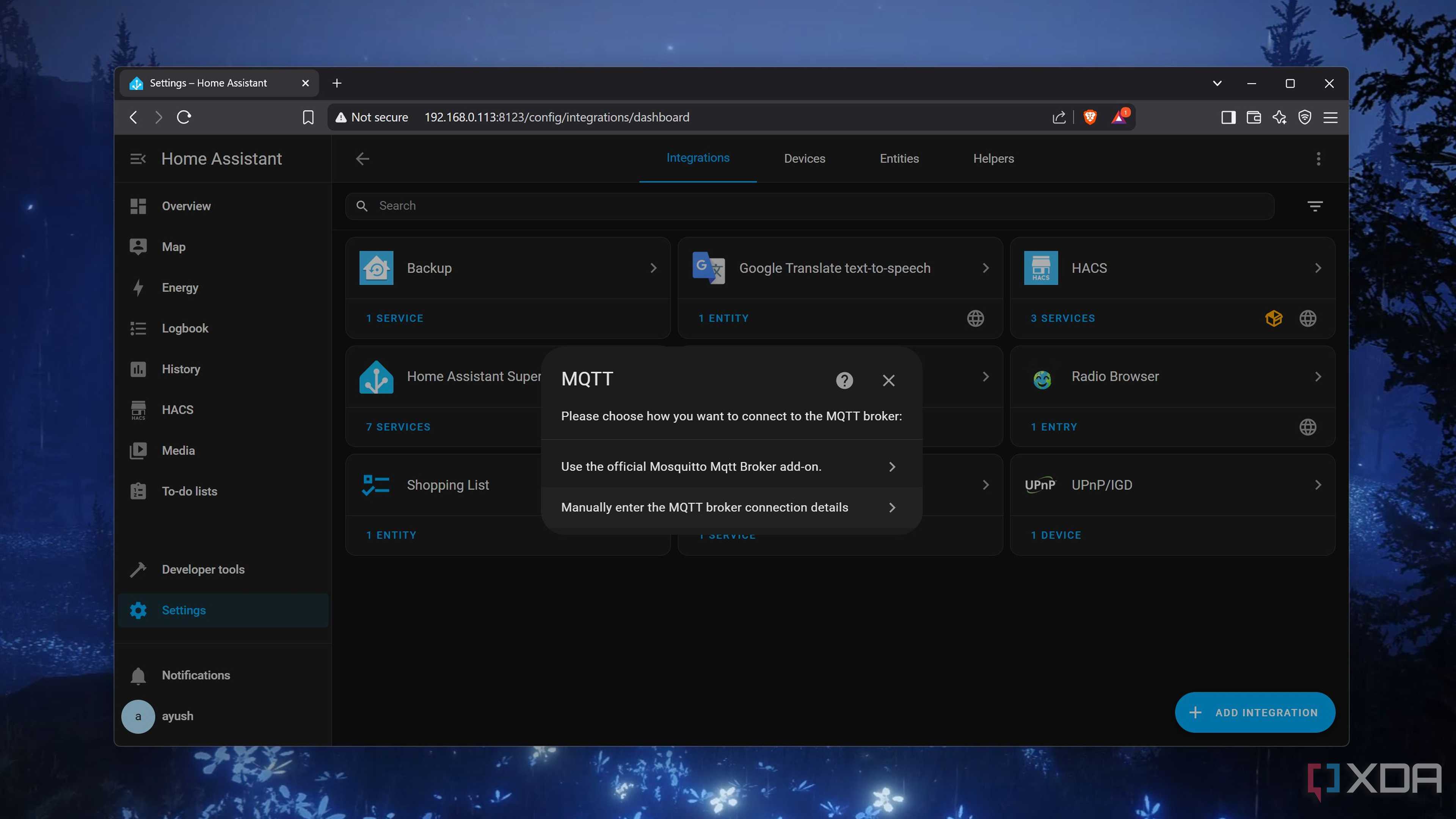 Configuring the MQTT integration in Home Assistant