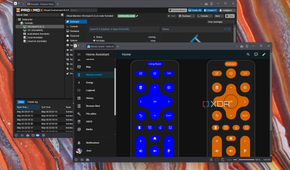 Screenshot of a Proxmox web UI and a Home Assistant dashboard with two TV remote controls