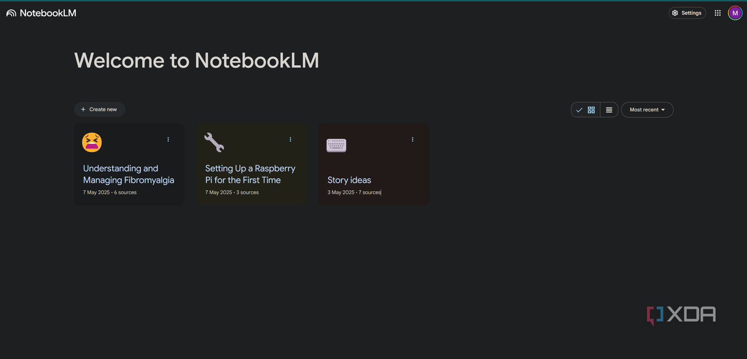 home page in notebooklm