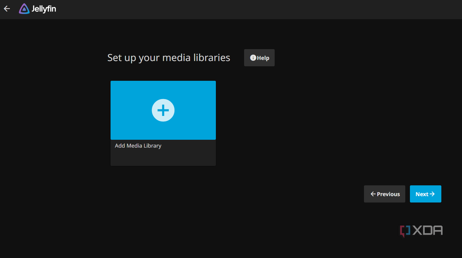 Screenshot showing Jellyfin media setup screen