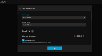 Screenshot showing Jellyfin media folders