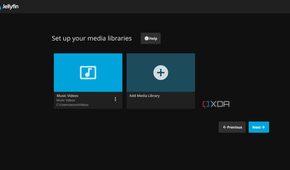 Screenshot showing Jellyfin media setup screen
