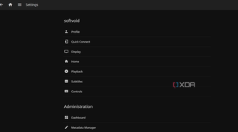 Screenshot showing Jellyfin settings