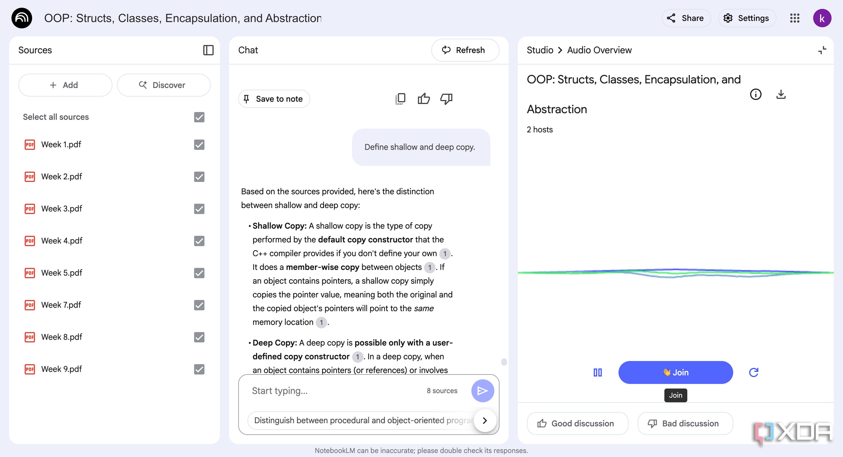 Join button in an interactive NotebookLM Audio Overview