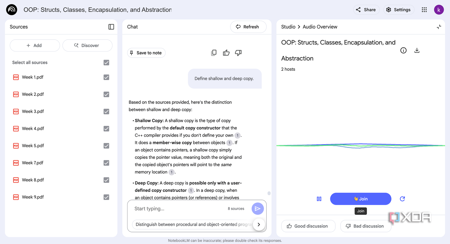 Join button in an interactive NotebookLM Audio Overview