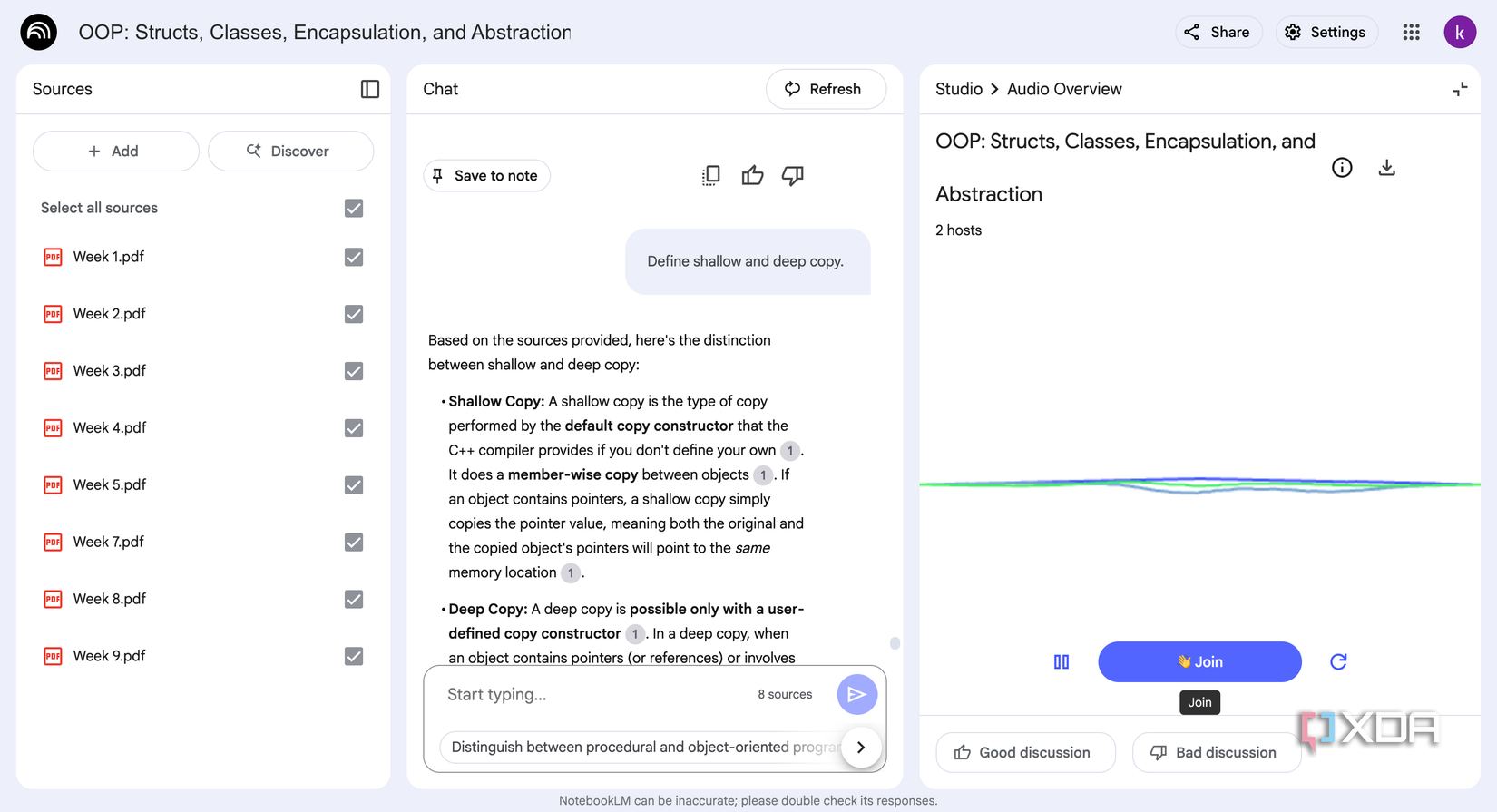 Join button in an interactive NotebookLM Audio Overview