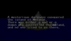 A storyboard in PlayStation 1 game King's Field.
