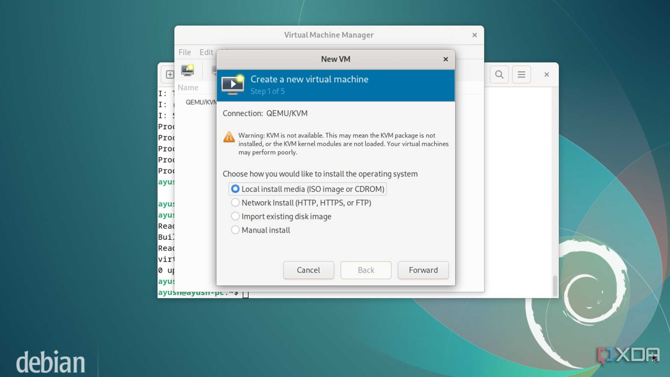 Creating a virtual machine inside KVM