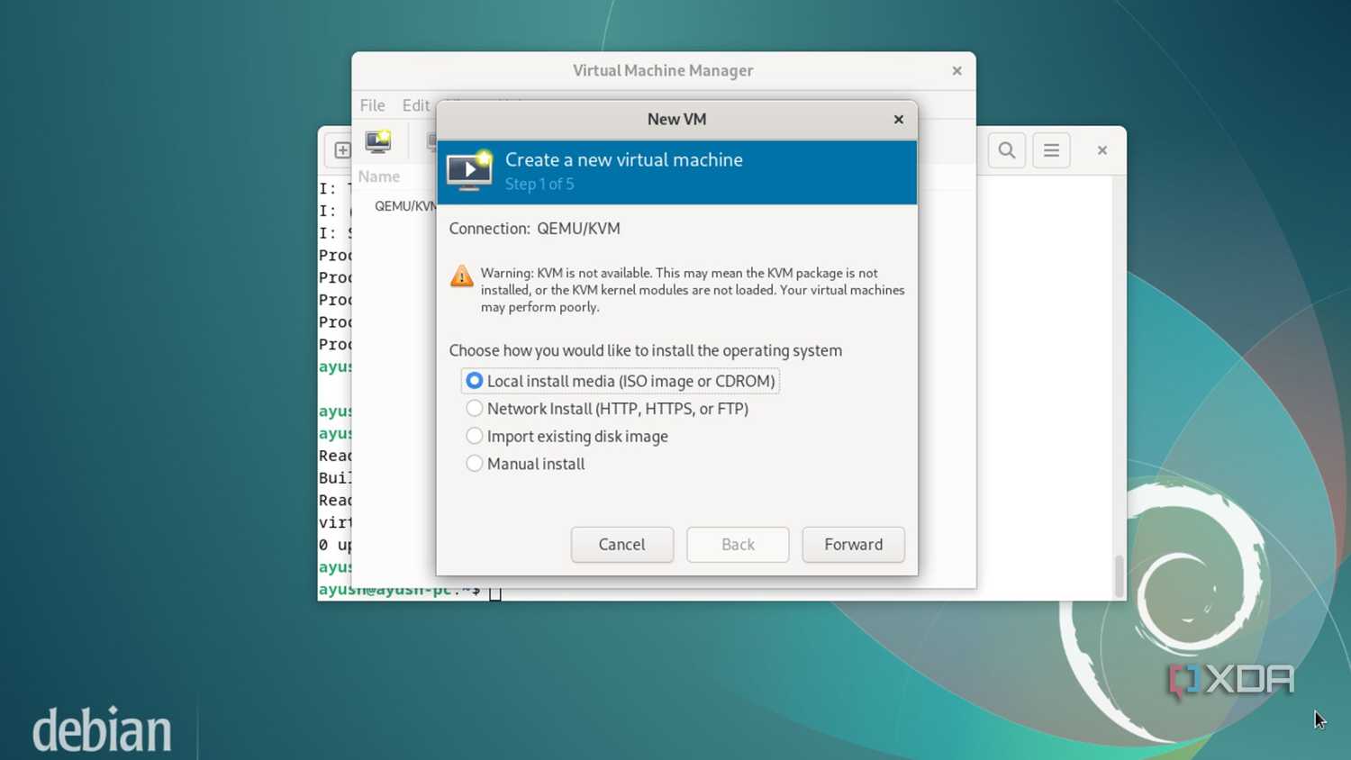 Creating a virtual machine inside KVM