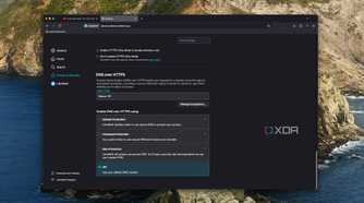 Screenshot of LibreWolf settings showing options for DNS over HTTPS