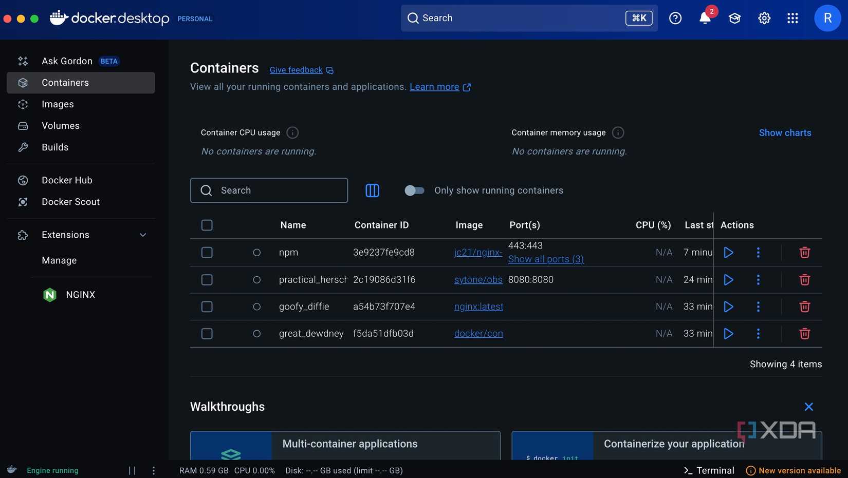 Container List Web Access Obsidian from anywhere using a browser by self-hosting it