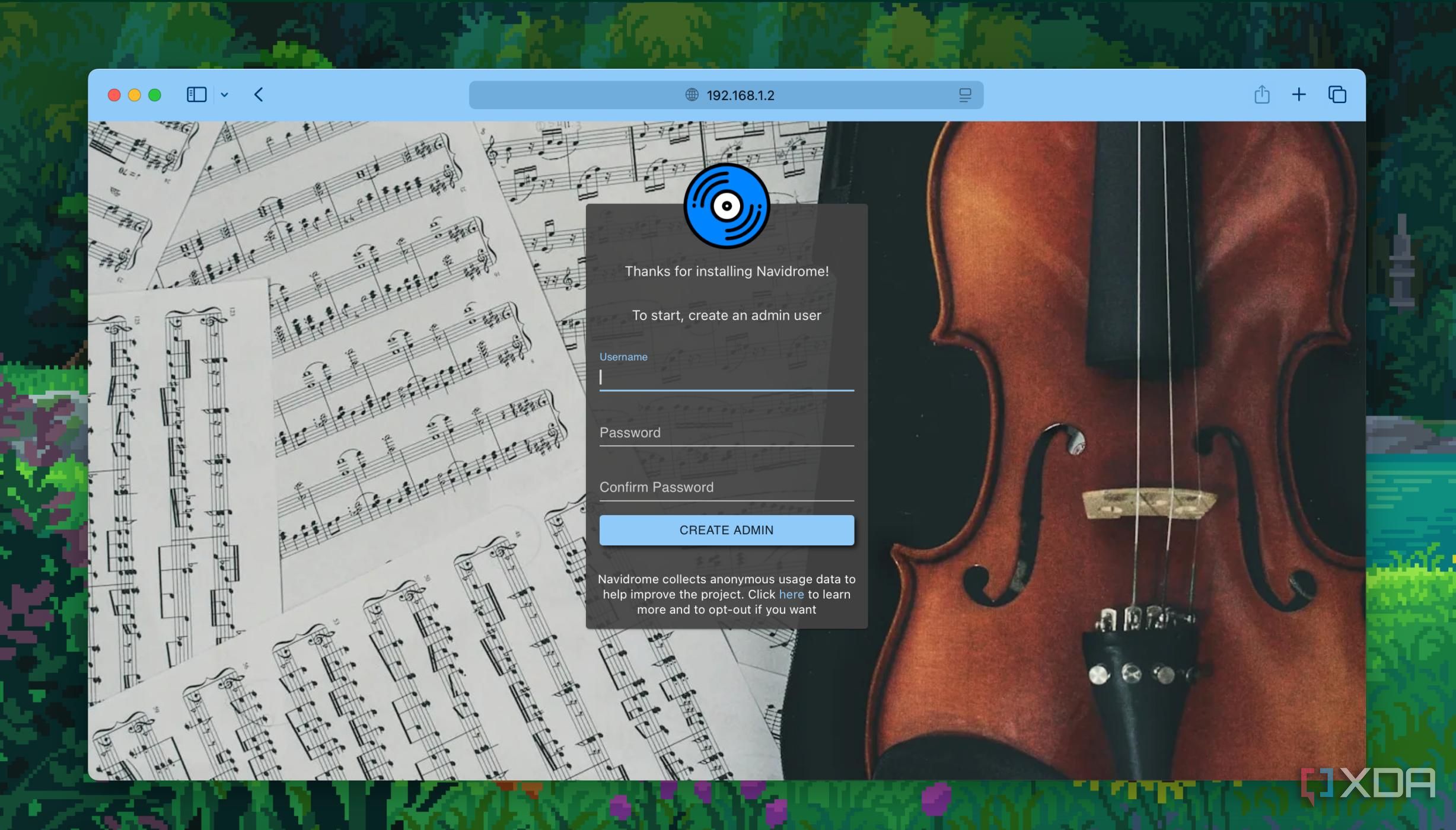 Login screen of Navidrome