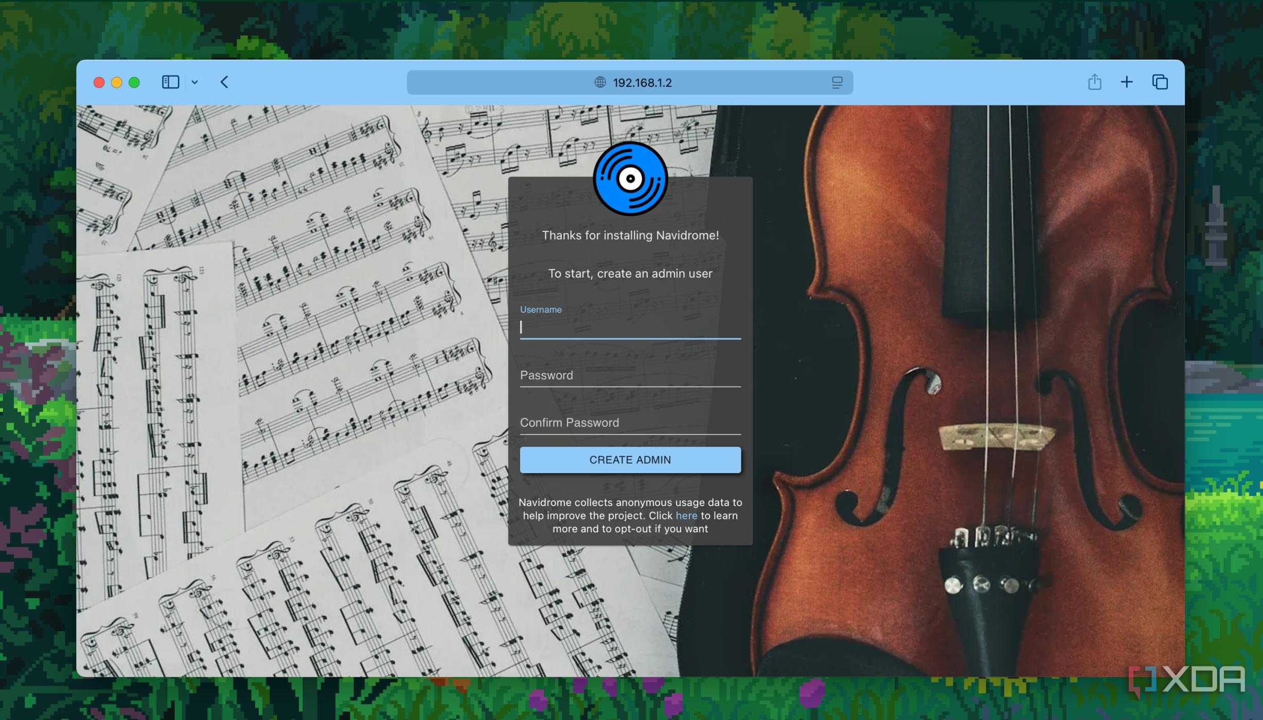 Login screen of Navidrome