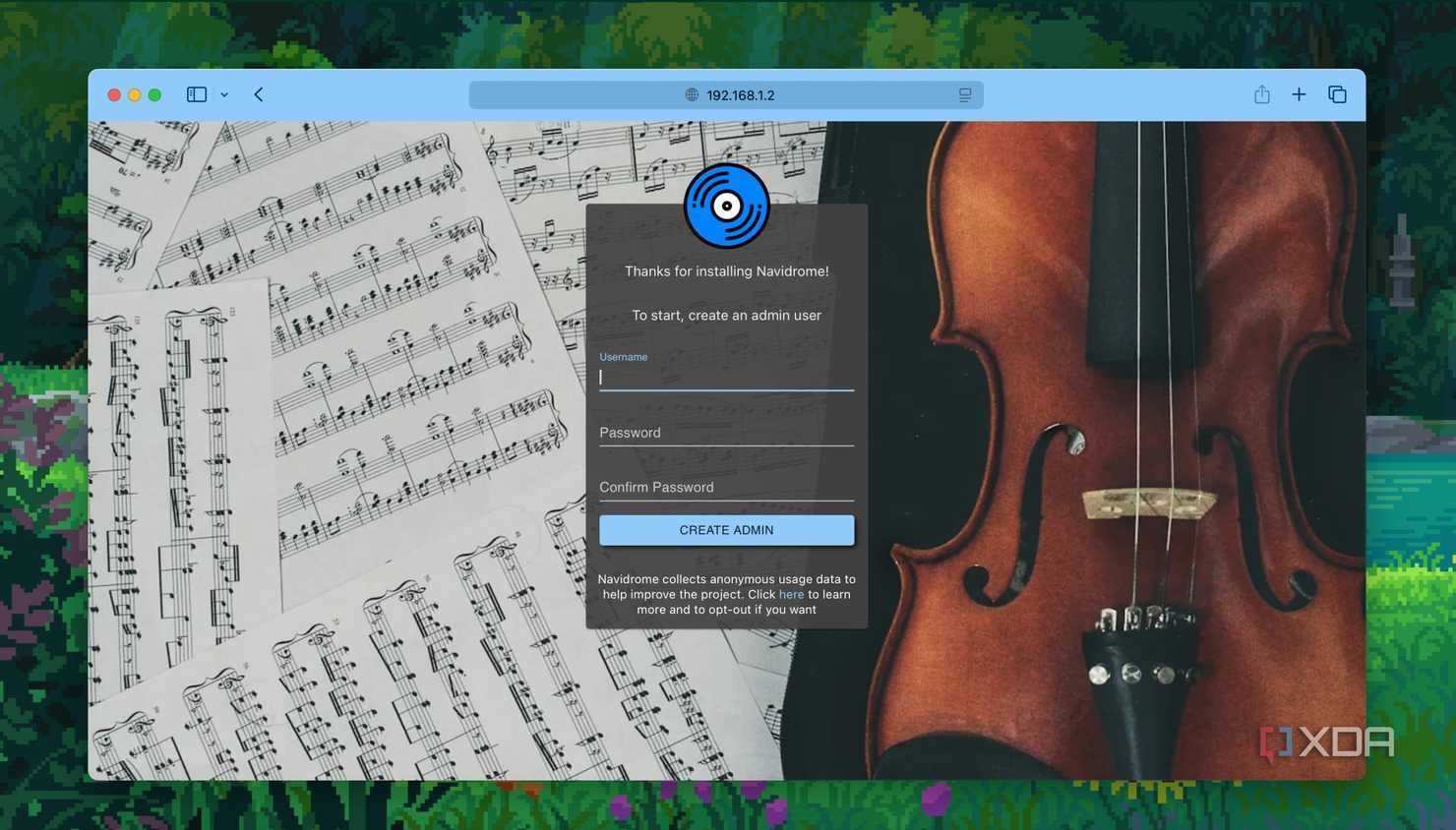 Login screen of Navidrome