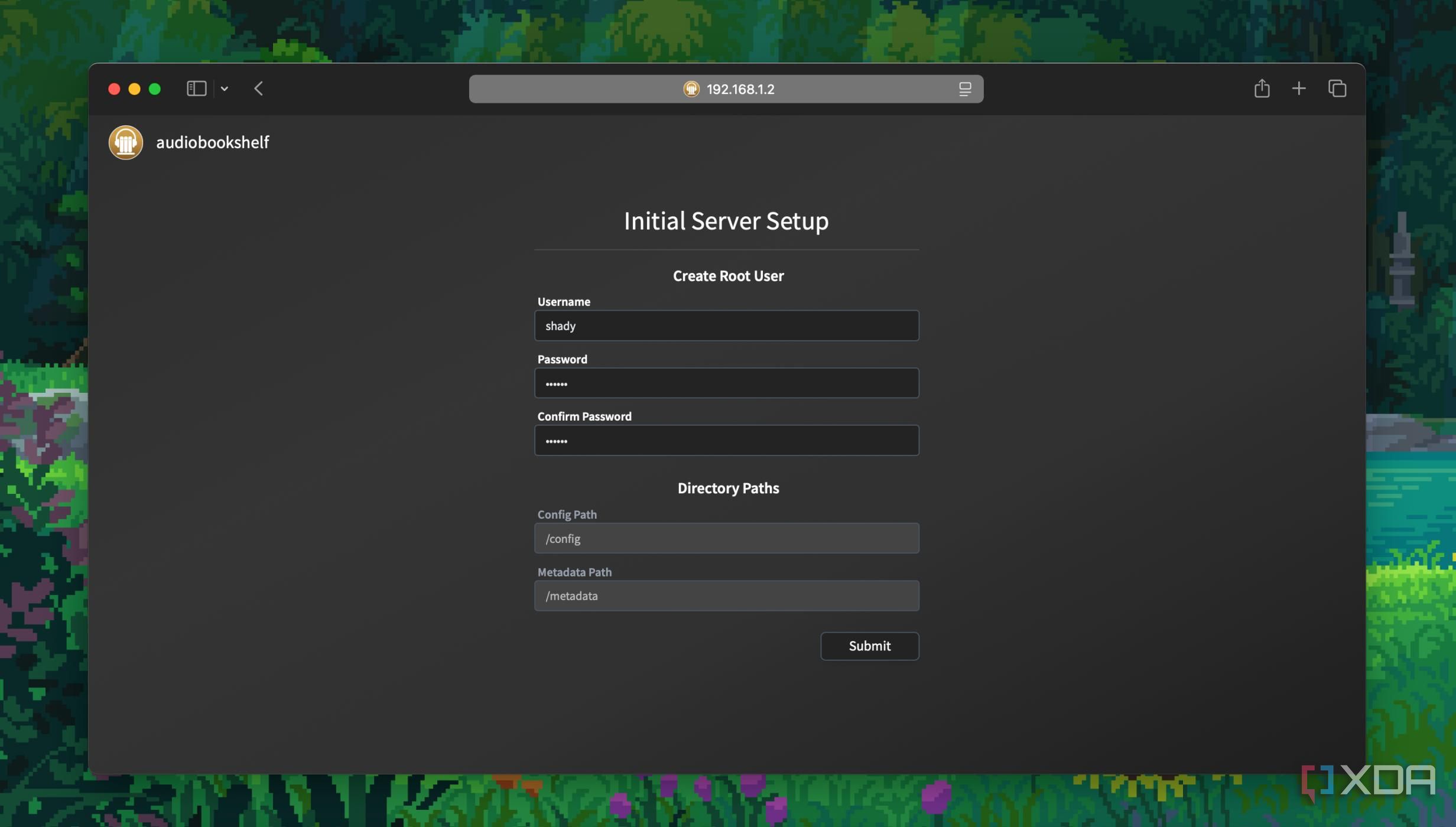Login screen of Audiobookshelf
