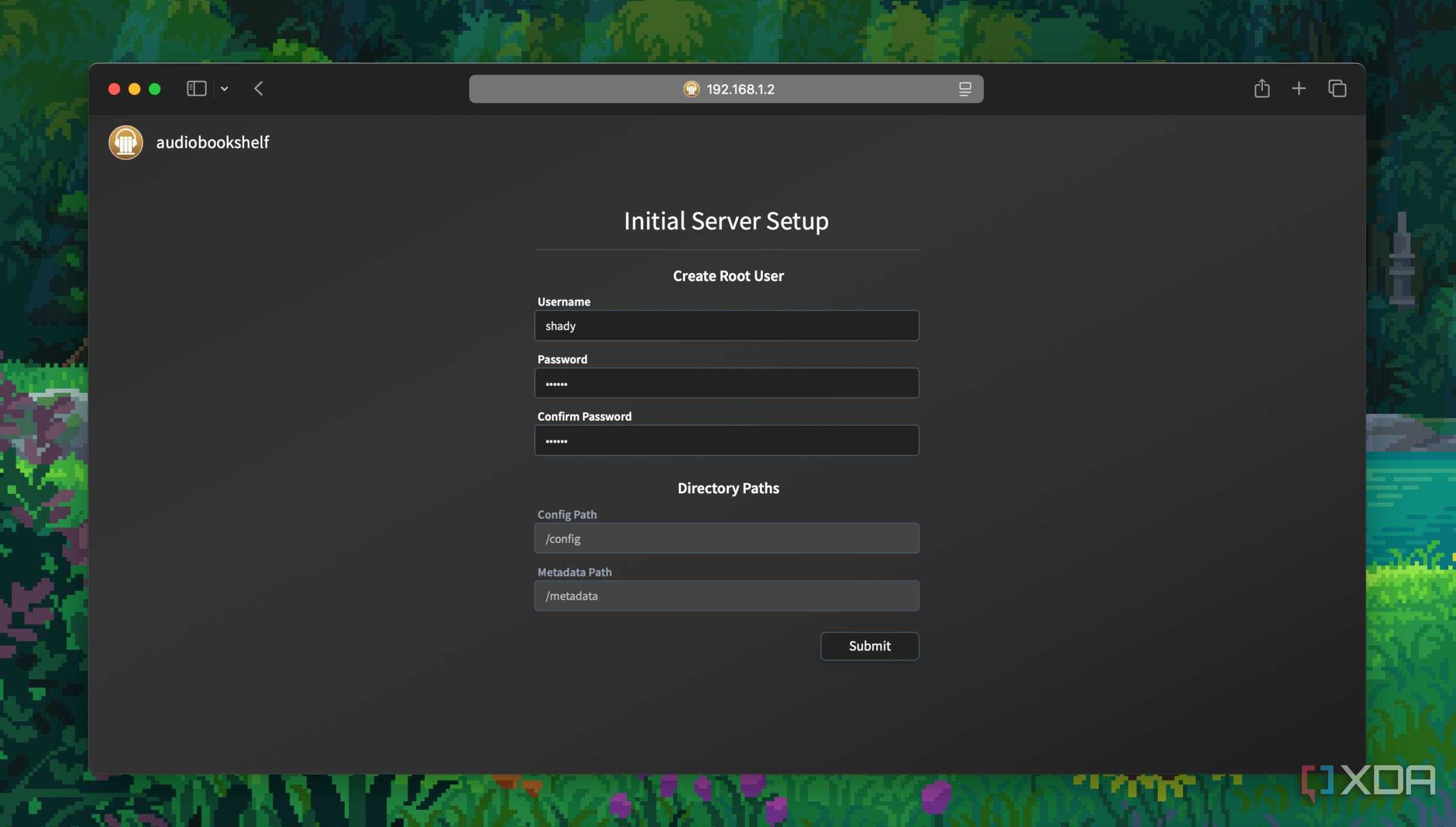 Login screen of Audiobookshelf