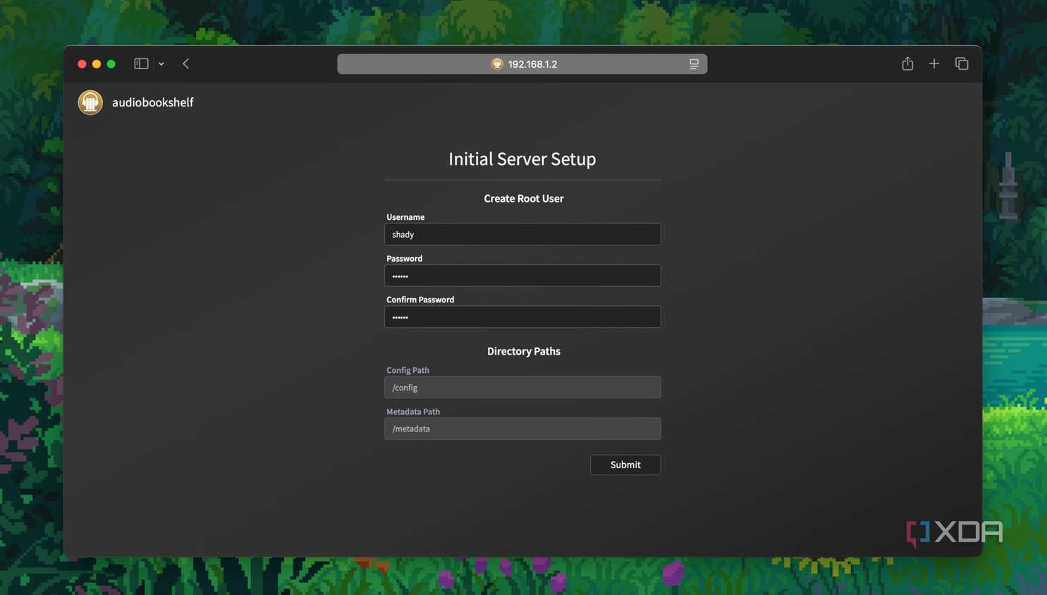 Login screen of Audiobookshelf