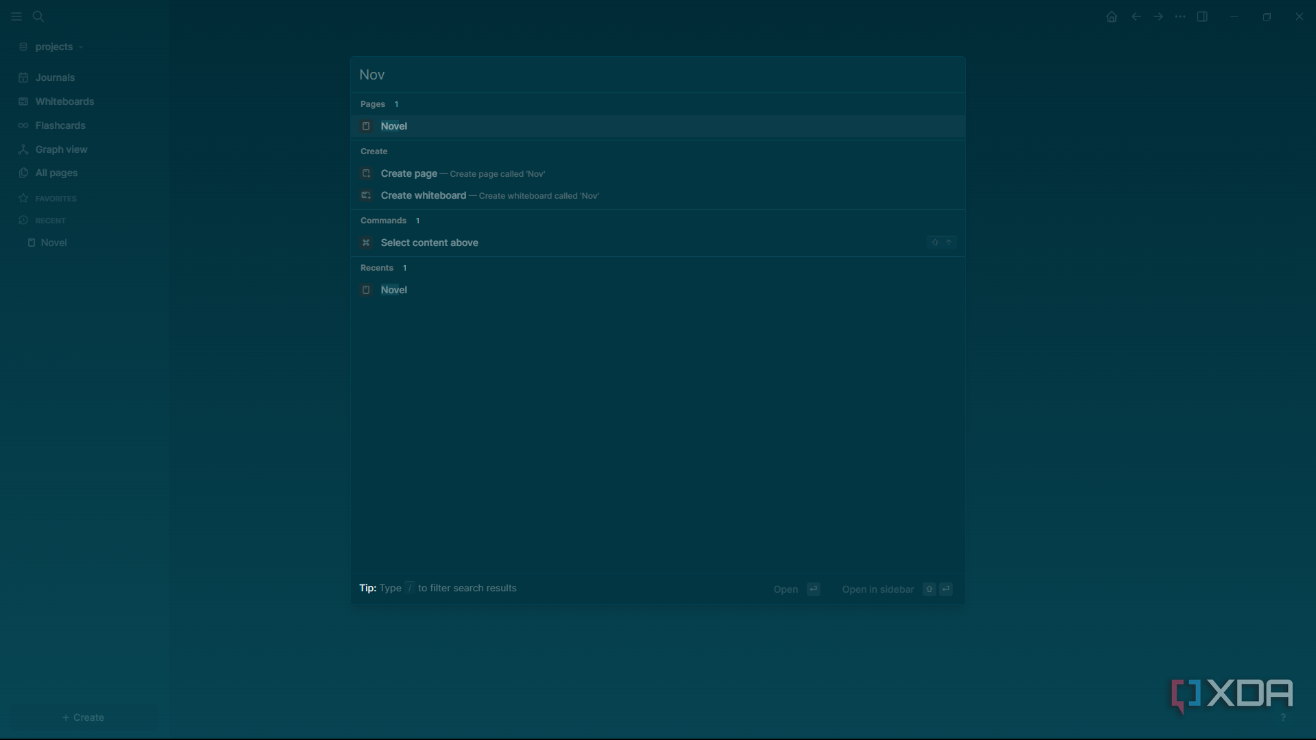Logseq create page