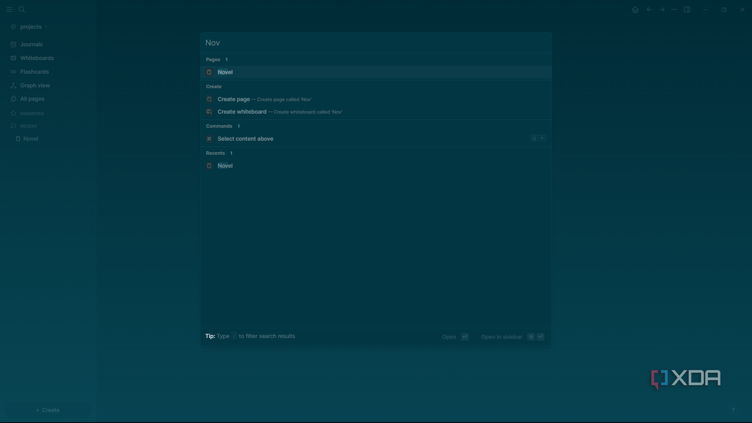 Logseq create page